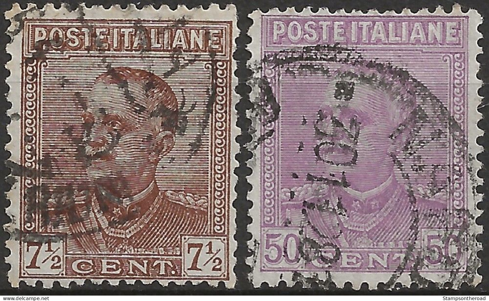 IT224-225U2 Regno D'Italia 1928, Sassone Nr. 224/25, Serie Cpl Di 2 Francobolli Usati Per Posta °/ - Oblitérés