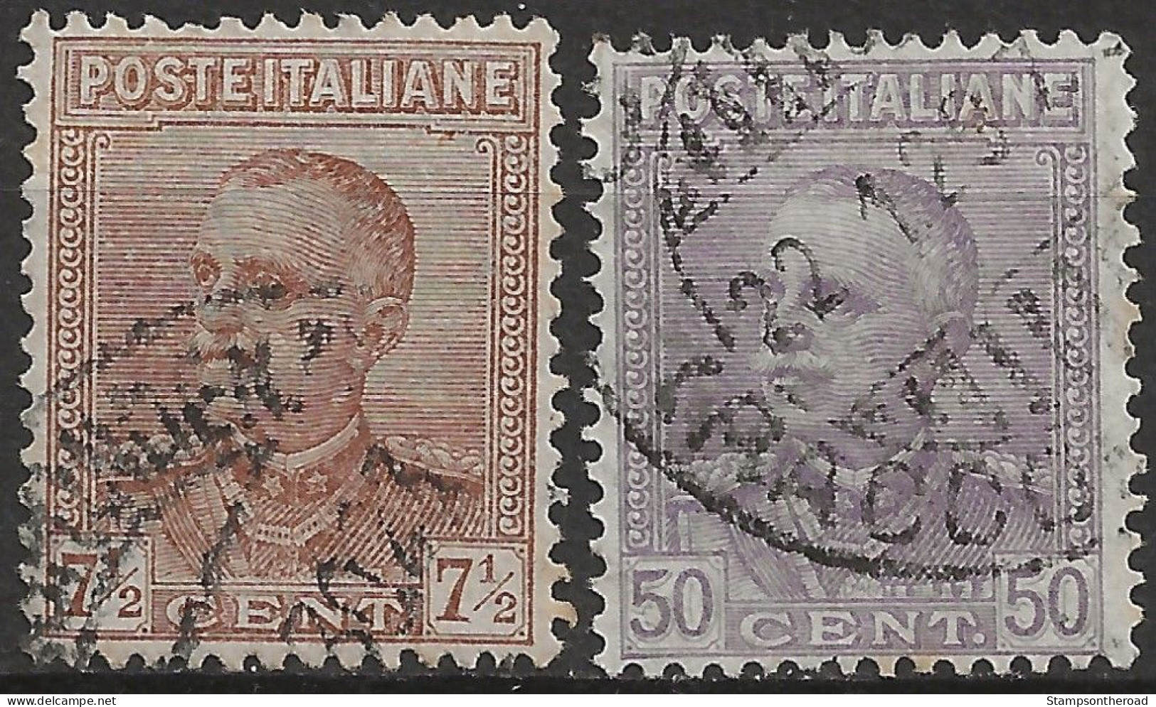 IT224-225U3 Regno D'Italia 1928, Sassone Nr. 224/25, Serie Cpl Di 2 Francobolli Usati Per Posta °/ - Oblitérés