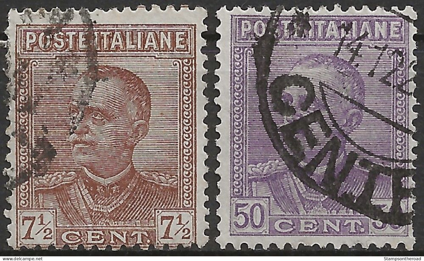 IT224-225U4 Regno D'Italia 1928, Sassone Nr. 224/25, Serie Cpl Di 2 Francobolli Usati Per Posta °/ - Oblitérés