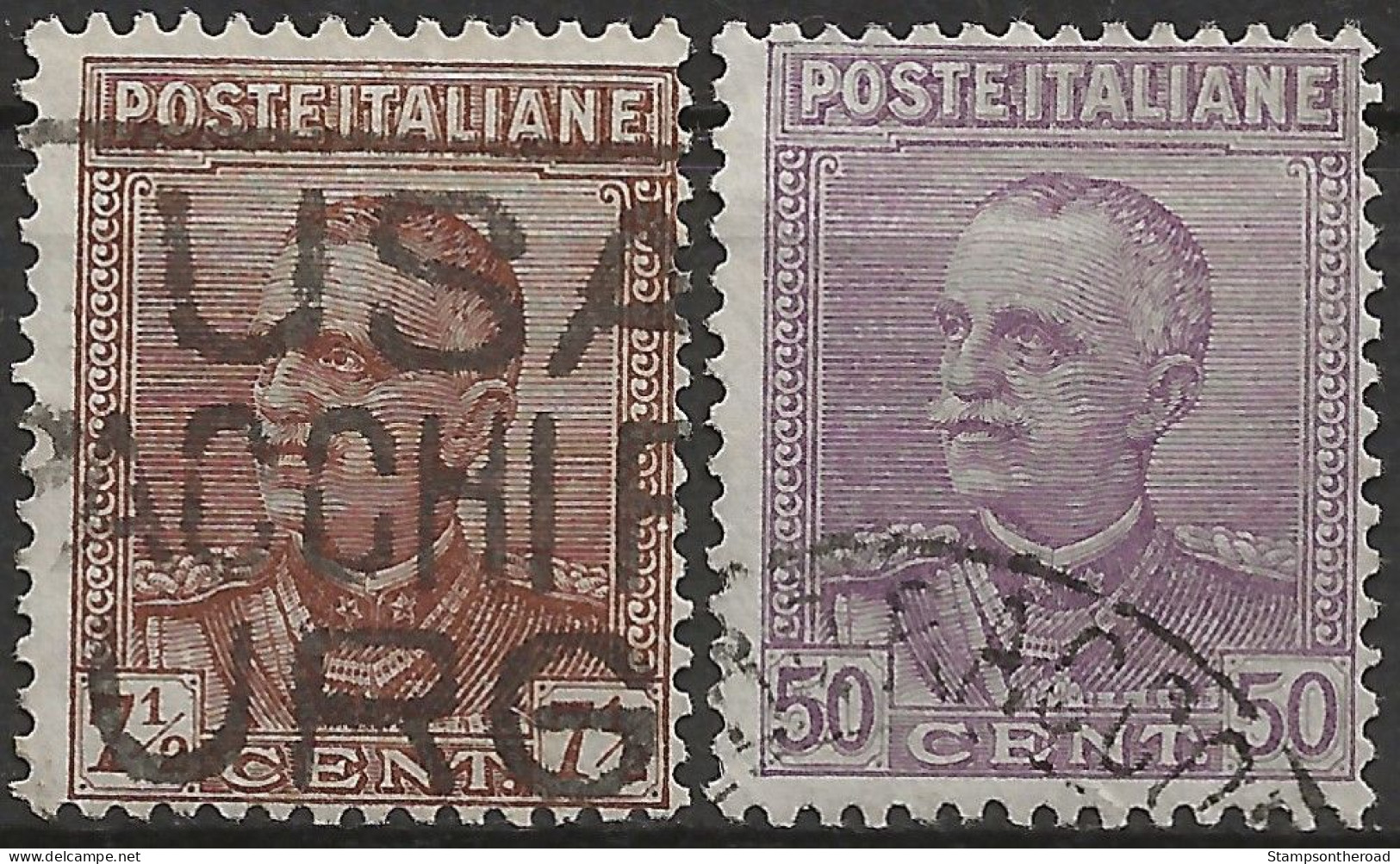 IT224-225U5 Regno D'Italia 1928, Sassone Nr. 224/25, Serie Cpl Di 2 Francobolli Usati Per Posta °/ - Oblitérés