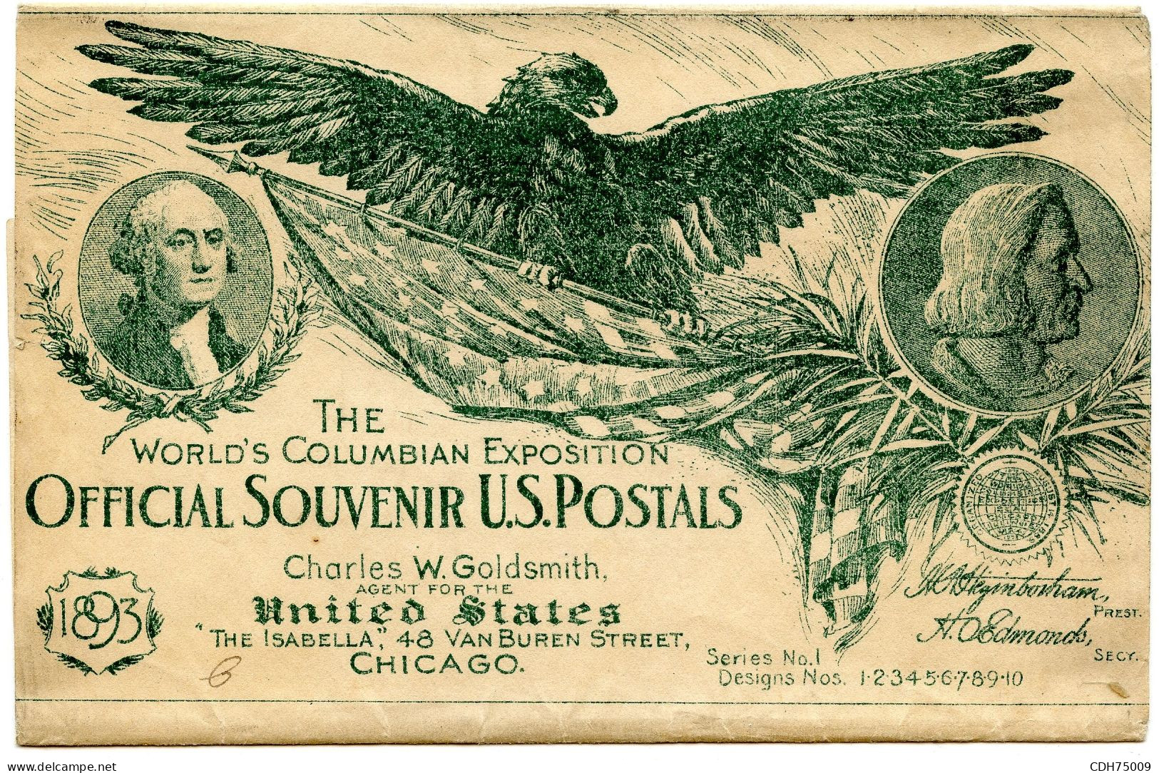 ETATS UNIS - POCHETTE WORLD'S COLUMBIAN EXPOSITION AVEC 6 ENTIERS NEUFS 1/2/3/6/7/8 - Storia Postale