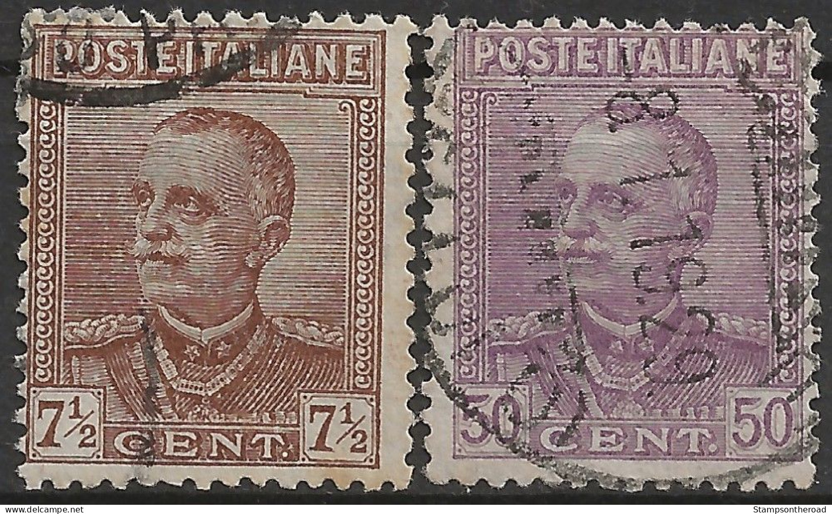 IT224-225U9 Regno D'Italia 1928, Sassone Nr. 224/25, Serie Cpl Di 2 Francobolli Usati Per Posta °/ - Oblitérés