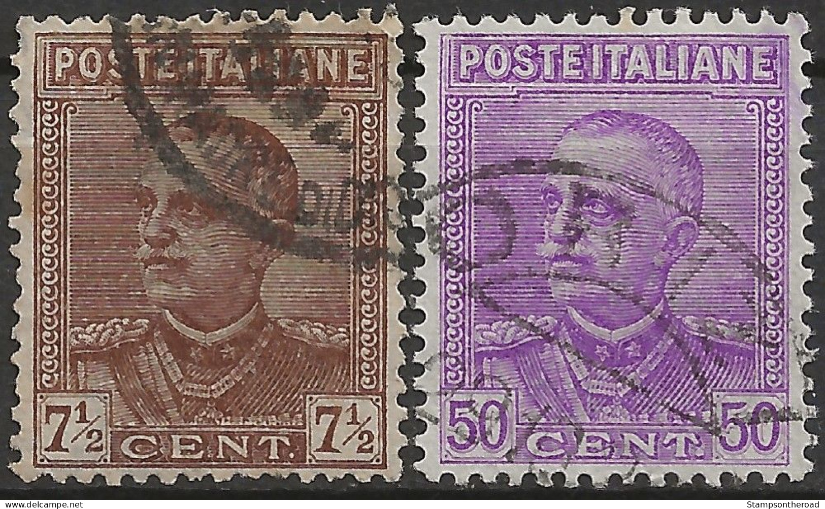 IT224-225aU2 Regno D'Italia 1928, Sassone Nr. 224/25a, Serie Cpl Di 2 Francobolli Usati Per Posta °/ - Oblitérés