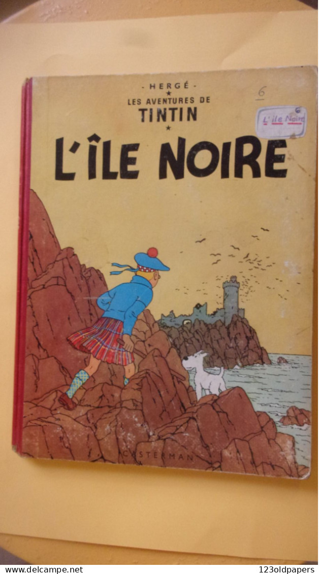 HERGE Ancien Tintin L' Ile Noire Dos Rouge - Tintin
