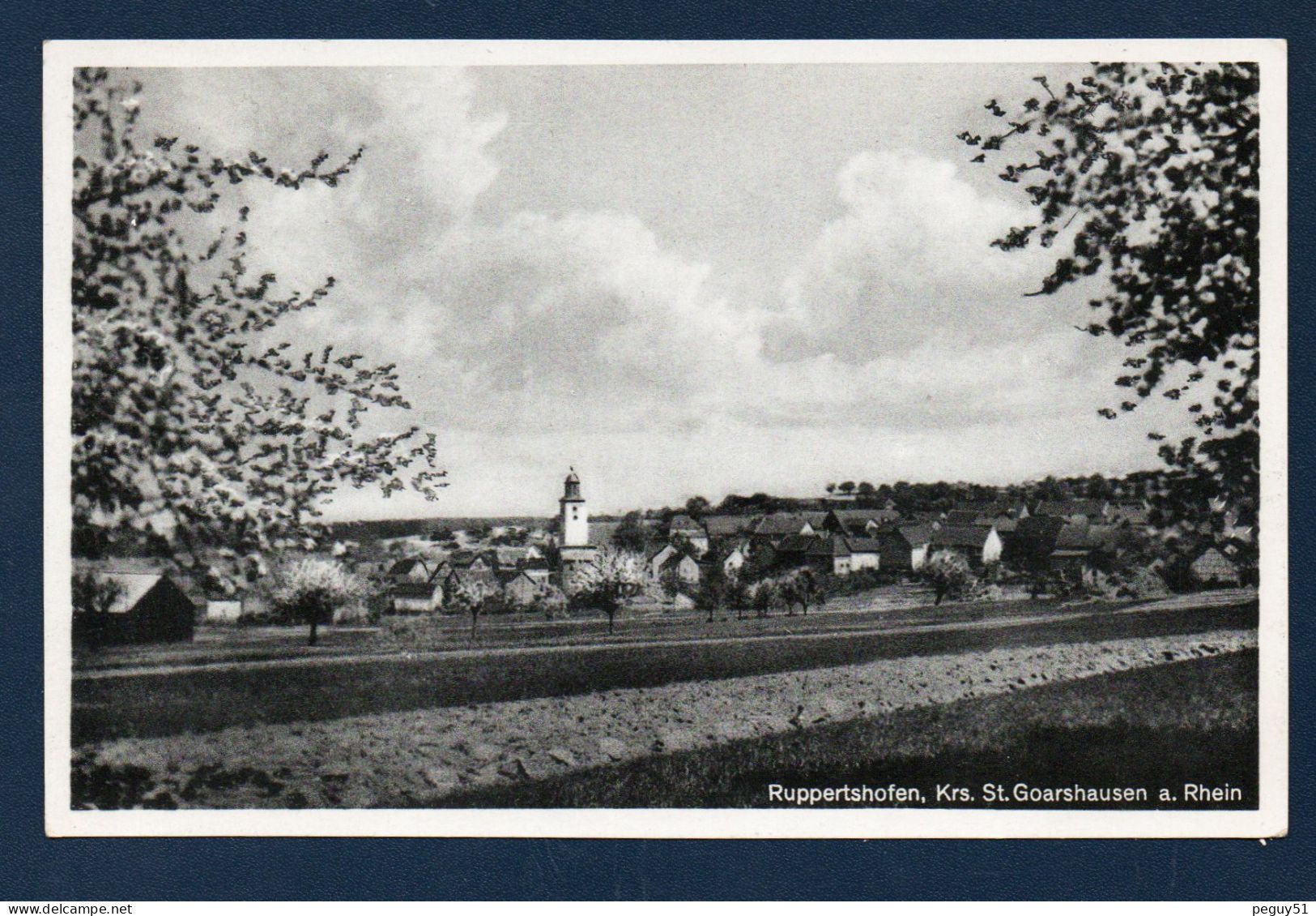 Allemagne. Ruppertshofen (Kreis St. Goarshausen Am Rhein-Loreley). Panorama Avec L'église Protestante. 1954 - St. Goar