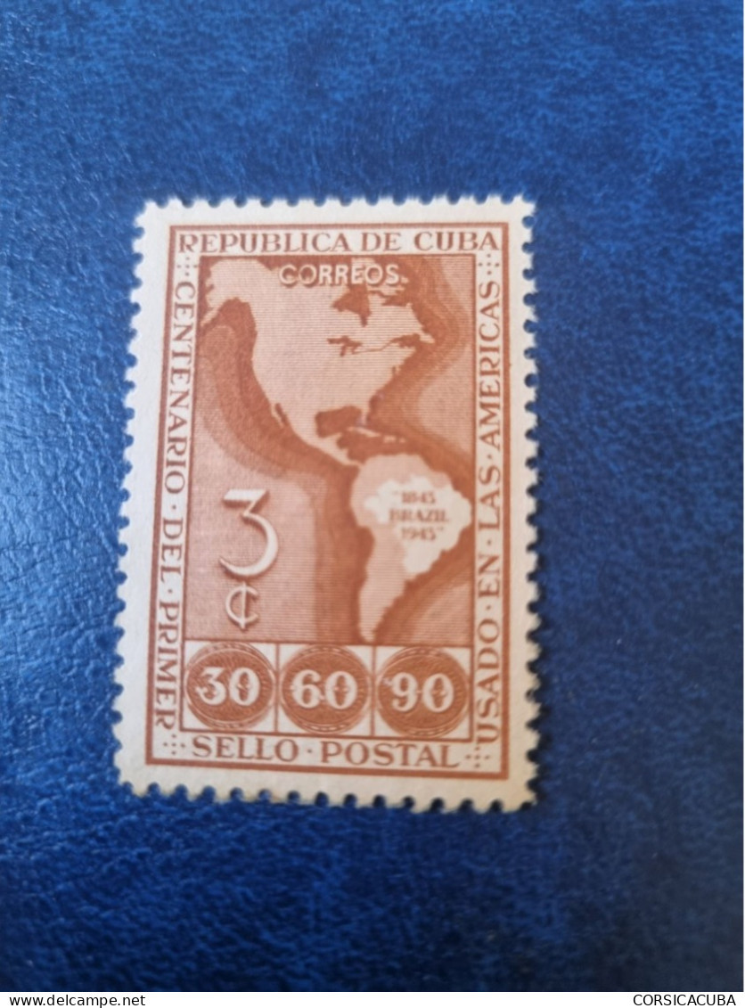 CUBA  NEUF  1944  CENTENARIO  DEL  PRIMER  SELLO  DE  AMERICA  //  PARFAIT  ETAT  //  1er  CHOIX  // - Unused Stamps