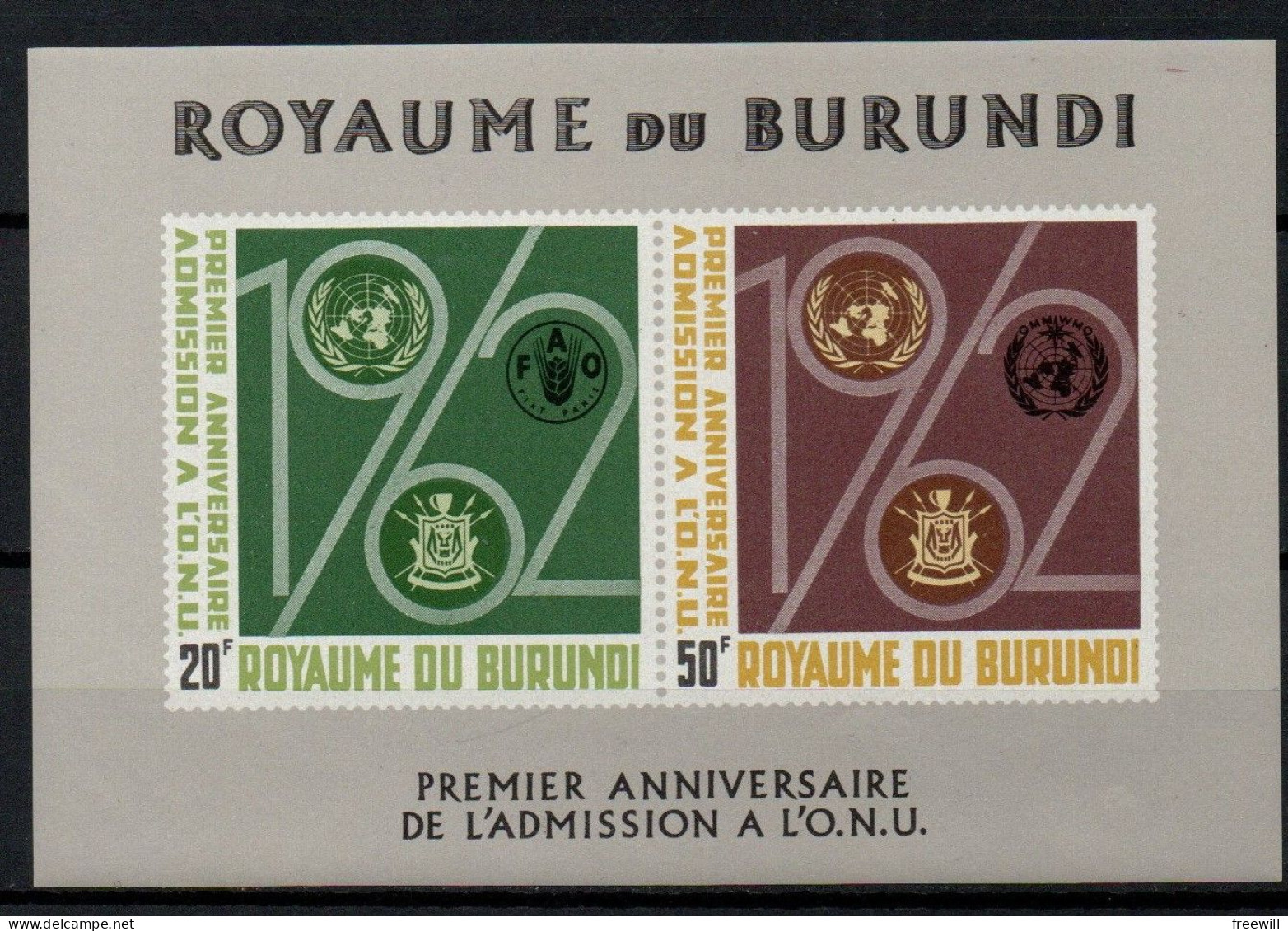Admission à L' O.N.U. 1962-xx - Ongebruikt