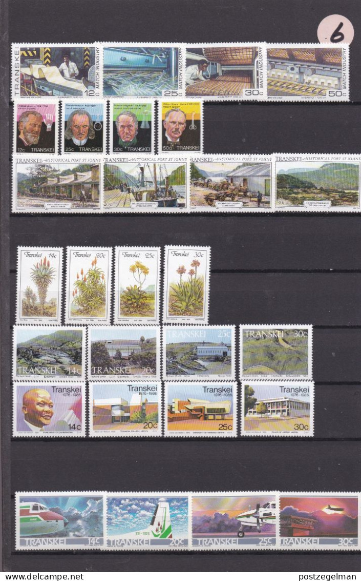 TRANSKEI, 1976-1994, 309 MNH stamp(s) in full series, between SACCnrs 1-317, Scan, TRAMIN-3