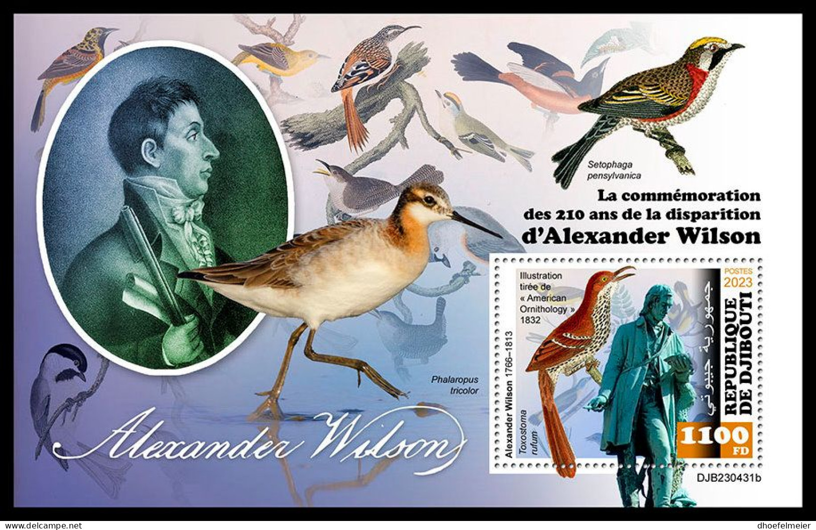 DJIBOUTI 2023 MNH Alexander Wilson Birds Vögel S/S – OFFICIAL ISSUE – DHQ2403 - Nature