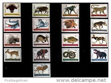 BOPHUTHATSWANA, 1977, MNH Stamp(s), Definitives Animals, Nr(s)  1-17 - Bofutatsuana