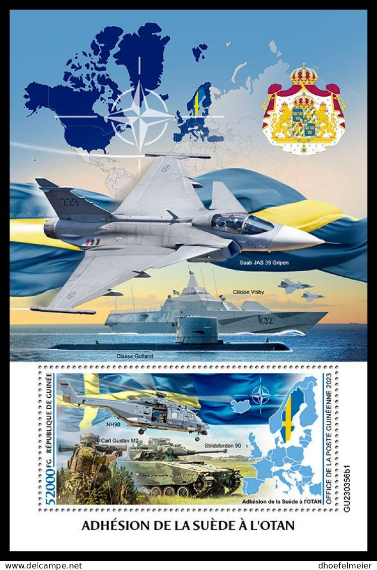 GUINEA REP. 2023 MNH Sweden-NATO Schweden-NATO S/S I – IMPERFORATED – DHQ2403 - NATO