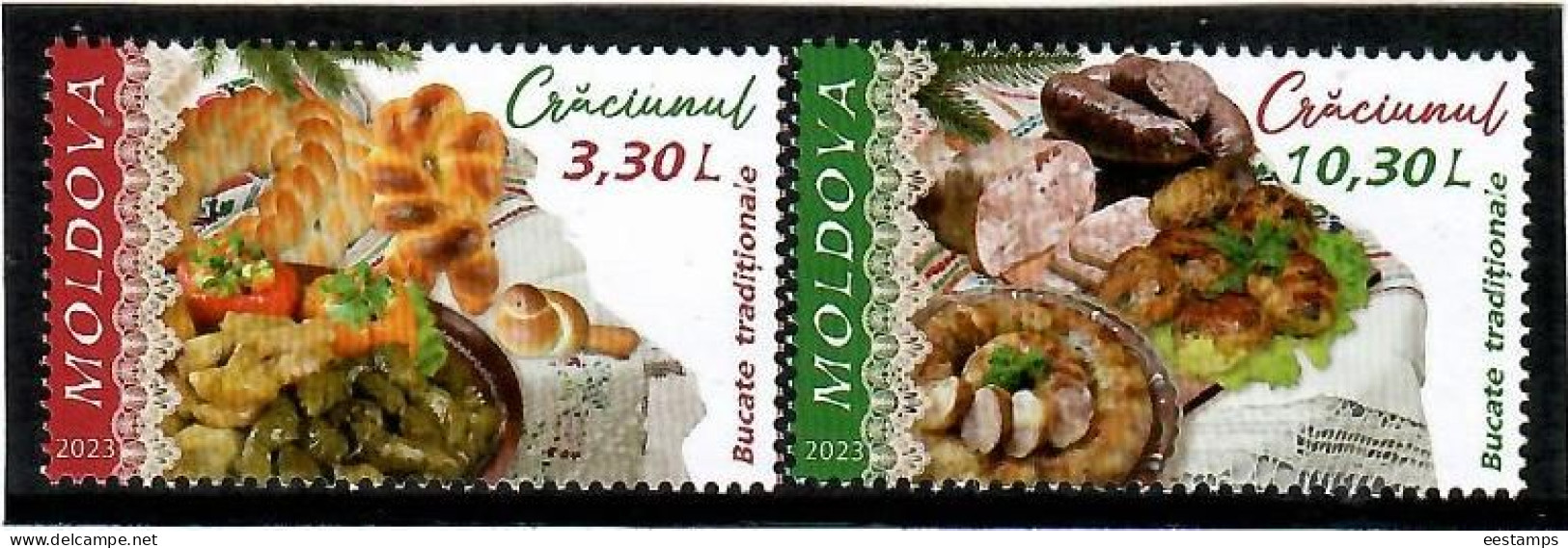 Moldova 2023 . Christmas 2023. Traditional Food. 2v. - Moldavië