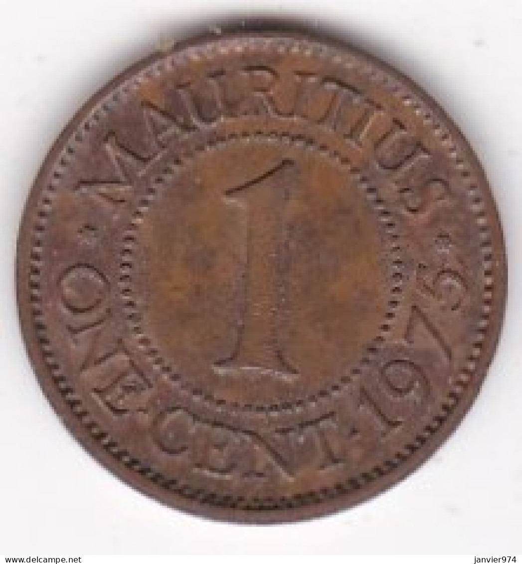 Ile Maurice , 1 Cent 1975 , Elizabeth II , En Bronze , KM# 31 - Mauritius