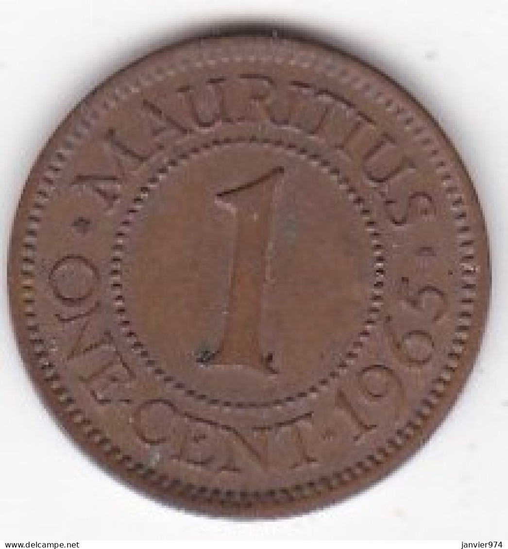 Ile Maurice , 1 Cent 1965 , Elizabeth II , En Bronze , KM# 31 - Maurice