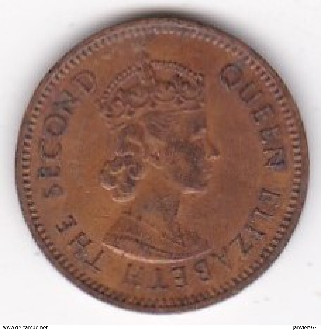 Ile Maurice , 1 Cent 1964 , Elizabeth II , En Bronze , KM# 31 - Mauricio