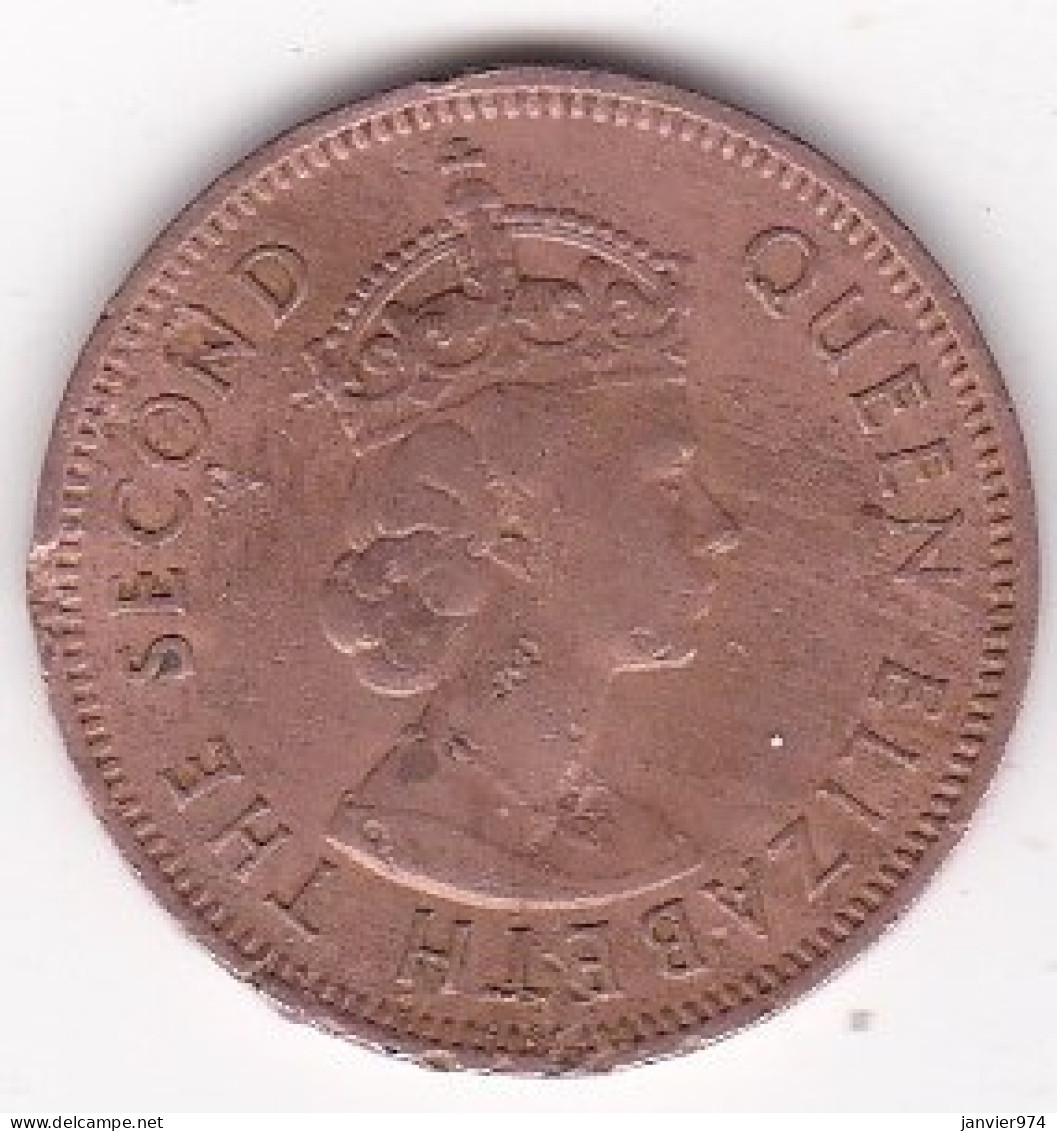 Ile Maurice , 2 Cents 1962 , Elizabeth II , En Bronze , KM# 32 - Mauritius