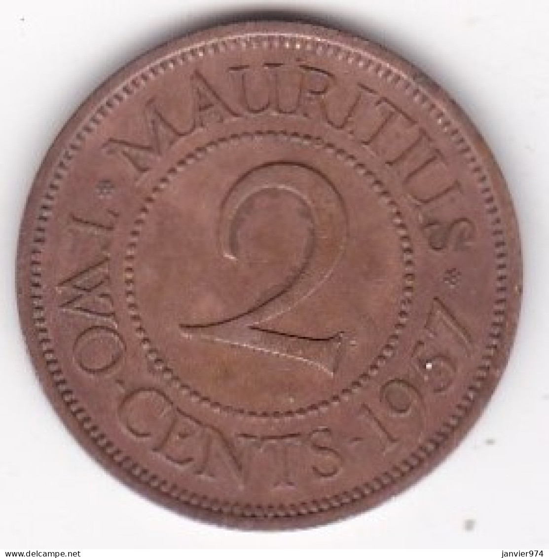 Ile Maurice , 2 Cents 1957 , Elizabeth II , En Bronze , KM# 32 - Mauritius