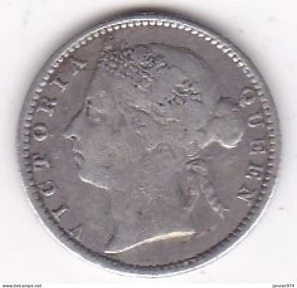 Ile Maurice 20 Cents 1886 , Victoria , En Argent, Avec Une Contremarque,  KM# 15 - Maurice