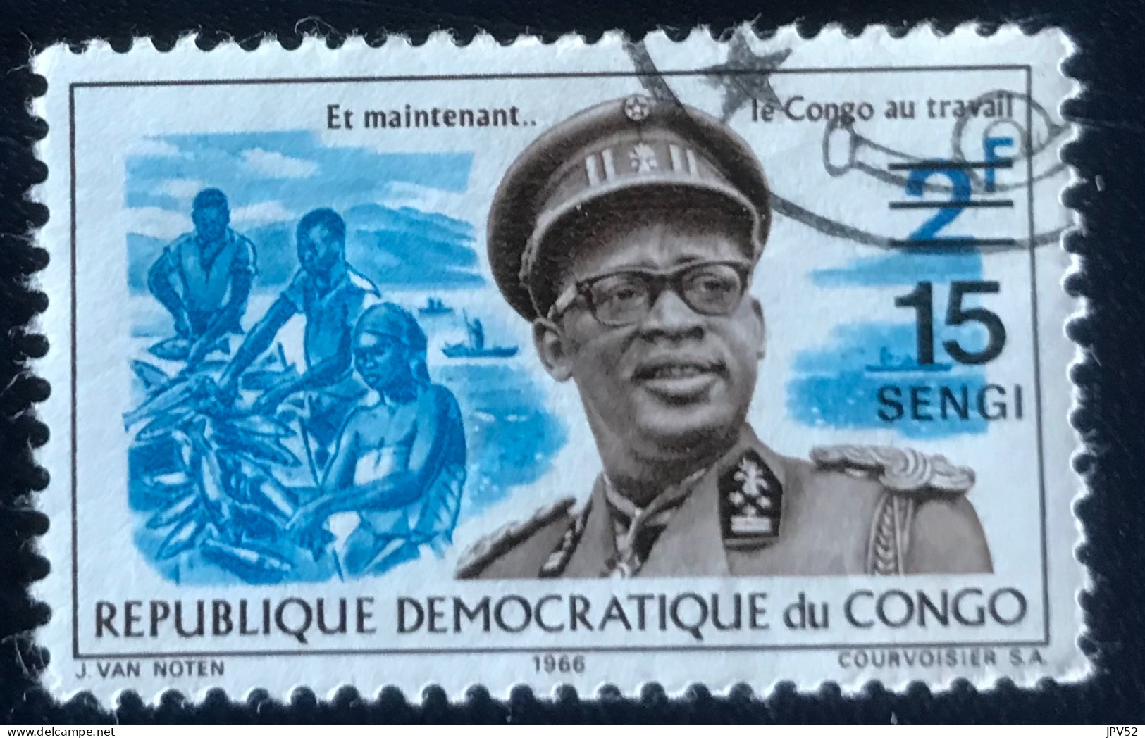 République Démocratique Du Congo - C3/38 - 1968 - (°)used - Michel 316 - Generaal Mobutu + Opdruk - Usados