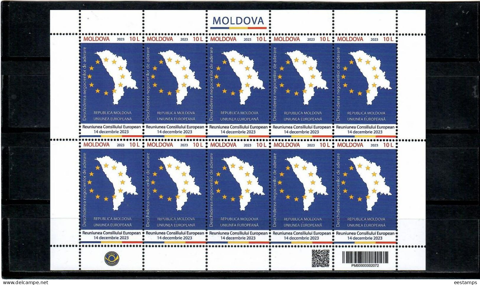 Moldova 2023 . Negotiations Moldova-European Union (Maps). Sheetlet Of 10 - Moldavie