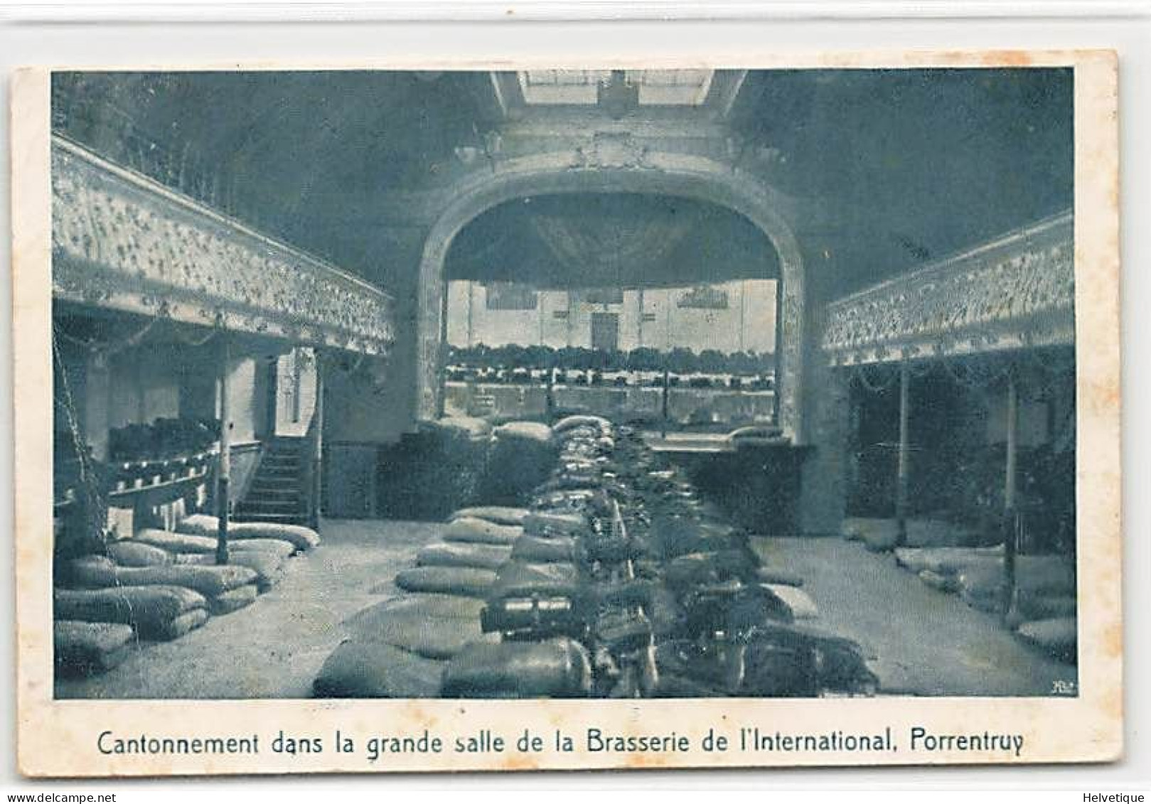Porrentruy Cantonnement De La Grande Salle De La Brasserie De L'international Guerre 1914-18 Militaria Armée Suisse - Porrentruy