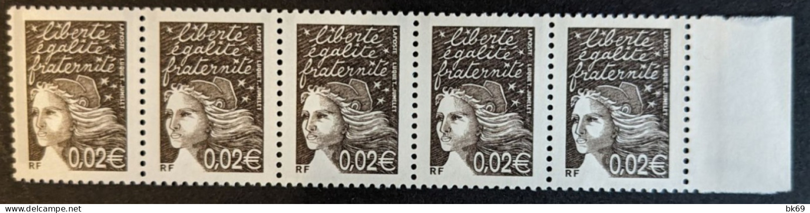 Variété 3444d X5** Avec 2 Bandes De Phosphore  Cote 5€ Le Timbre = 25€ - Unused Stamps