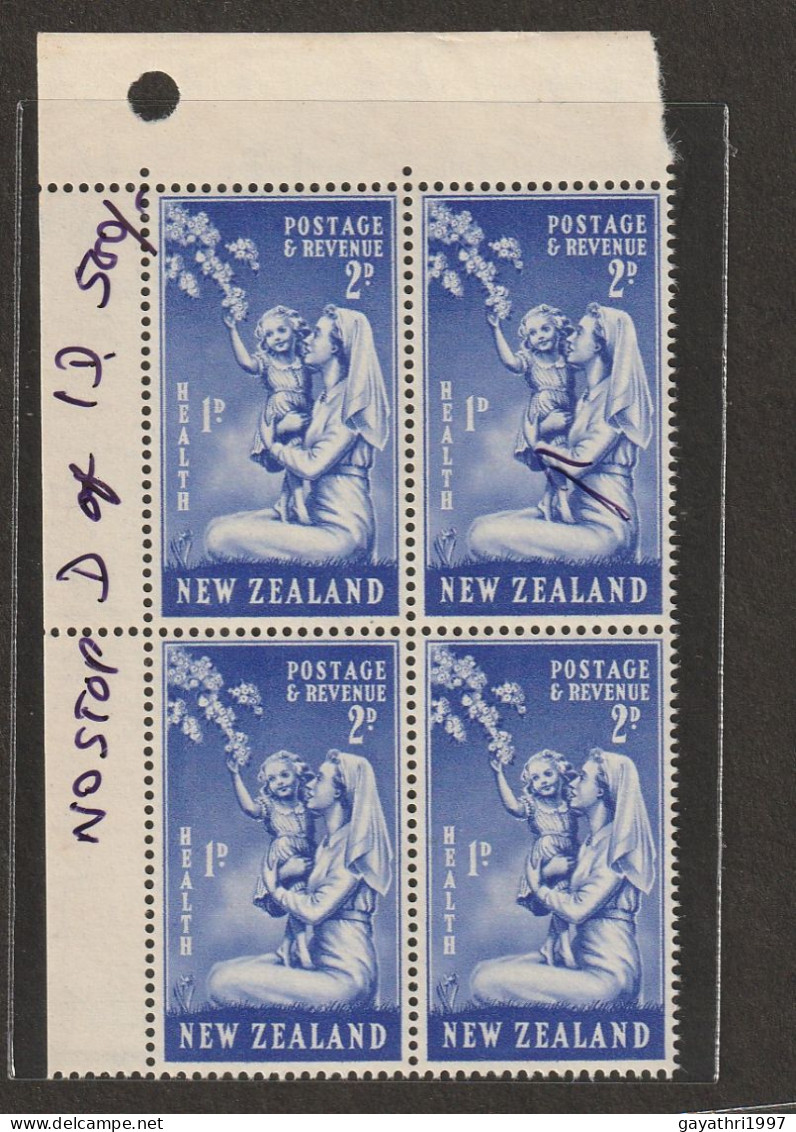 New Zealand SG 699a Variety Norse And Child  Mint MNH Block Of 4 Good Condition (sh11) - Ongebruikt