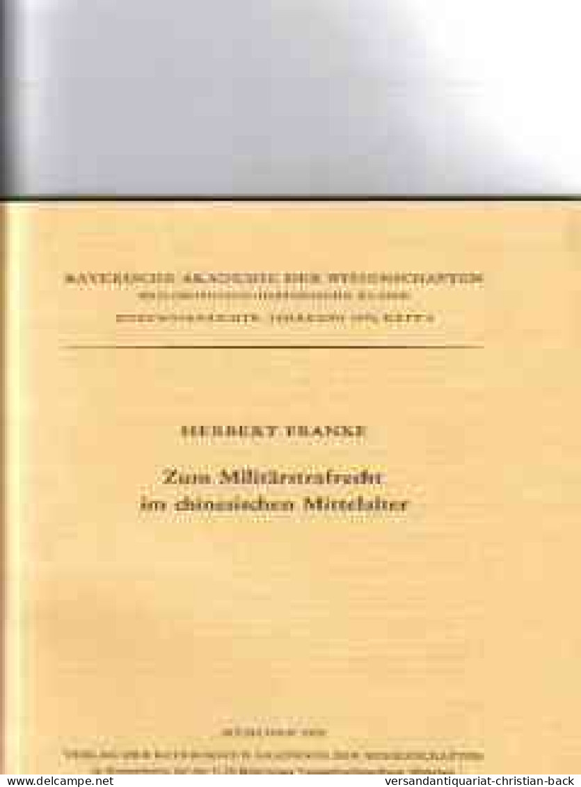 Zum Militärstrafrecht Im Chinesischen Mittelalter - Filosofia