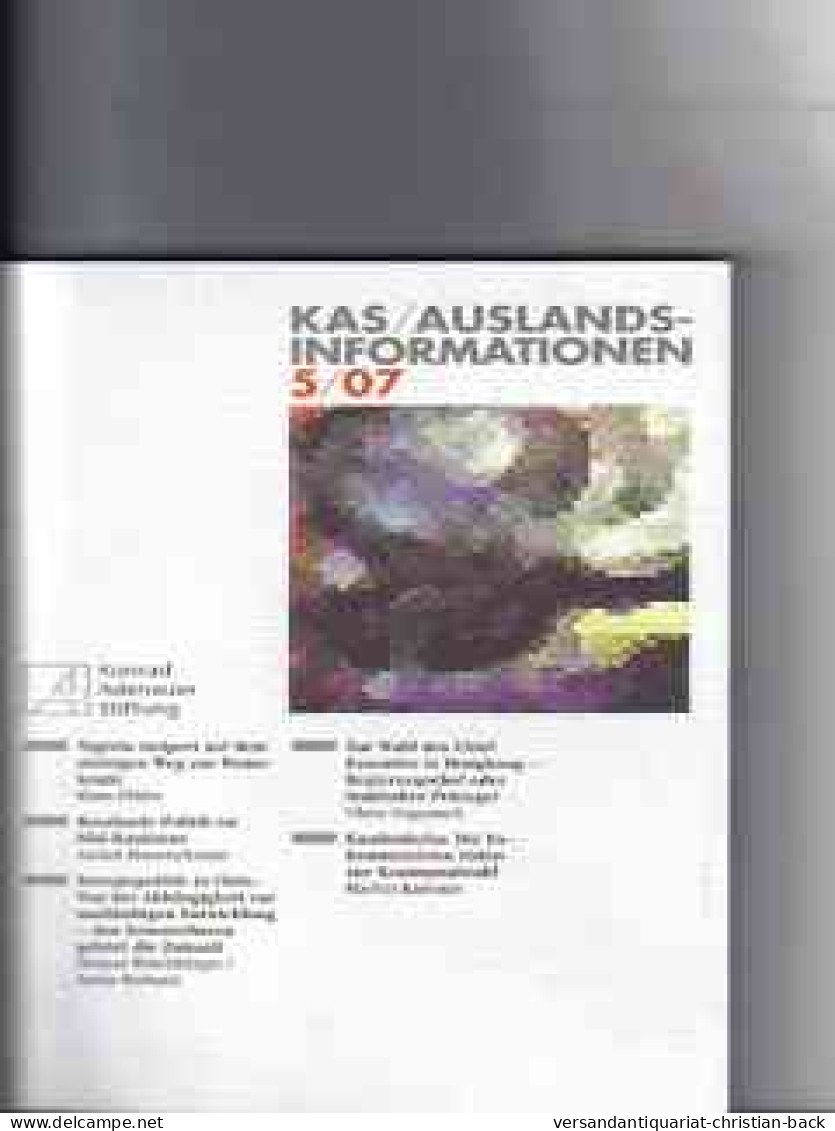 KAS / Auslandsinformationen 5/2007 ( Konrad-Adenauer-Stiftung ) - Autres & Non Classés