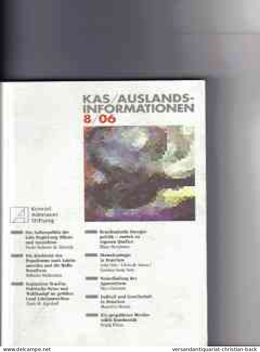 KAS / Auslandsinformationen 8/2006 ( Konrad-Adenauer-Stiftung ) - Andere & Zonder Classificatie