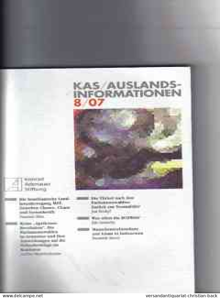 KAS / Auslandsinformationen 8/2007 ( Konrad-Adenauer-Stiftung ) - Autres & Non Classés