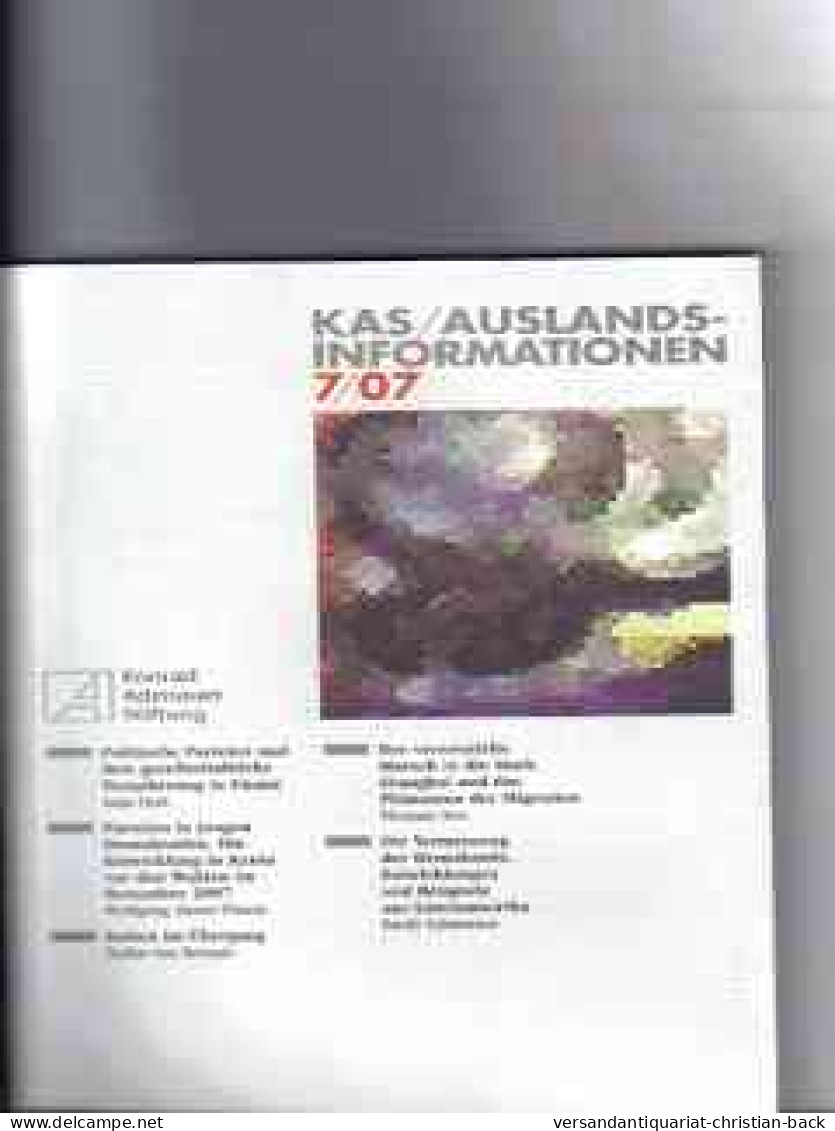 KAS / Auslandsinformationen 7/2007 ( Konrad-Adenauer-Stiftung ) - Altri & Non Classificati