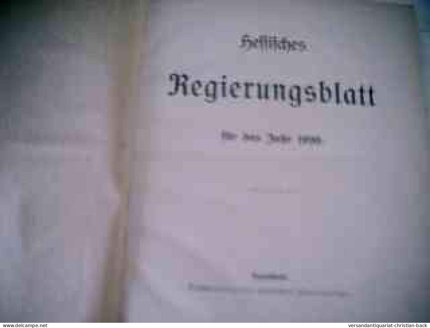 Hessisches Regierungsblatt Für Das Jahr 1920 - Droit