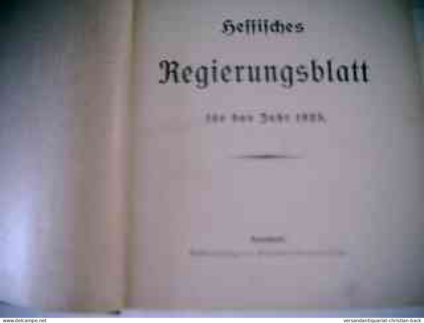 Hessisches Regierungsblatt Für Das Jahr 1925 - Law