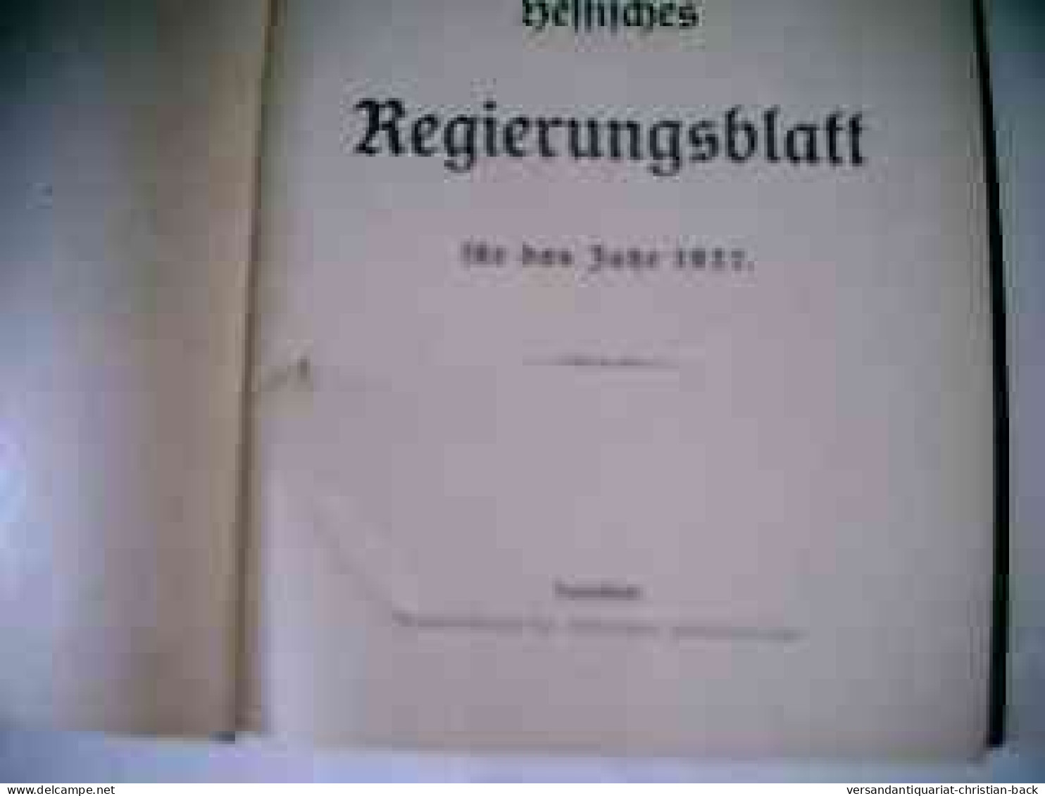Hessisches Regierungsblatt Für Das Jahr 1927 - Law