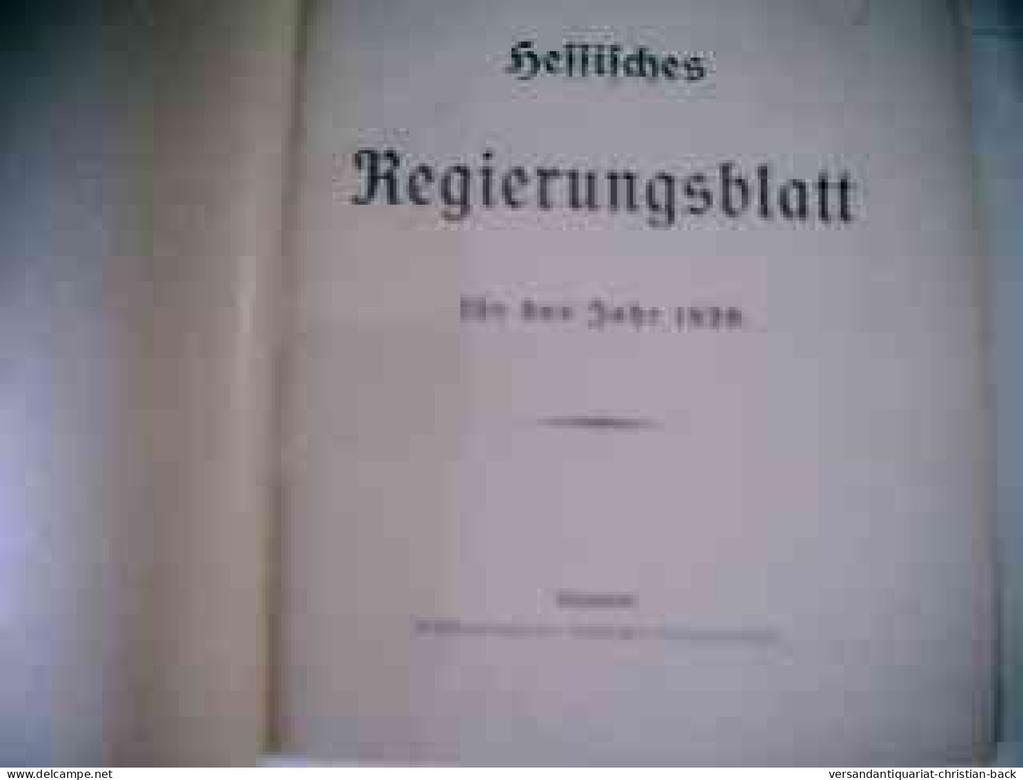 Hessisches Regierungsblatt Für Das Jahr 1926 - Derecho