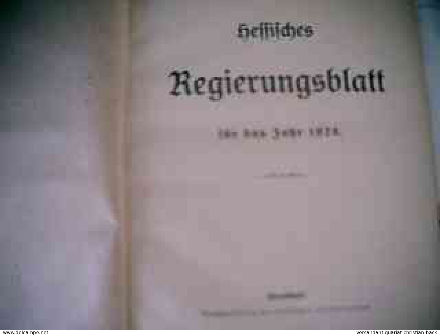 Hessisches Regierungsblatt Für Das Jahr 1928 - Rechten