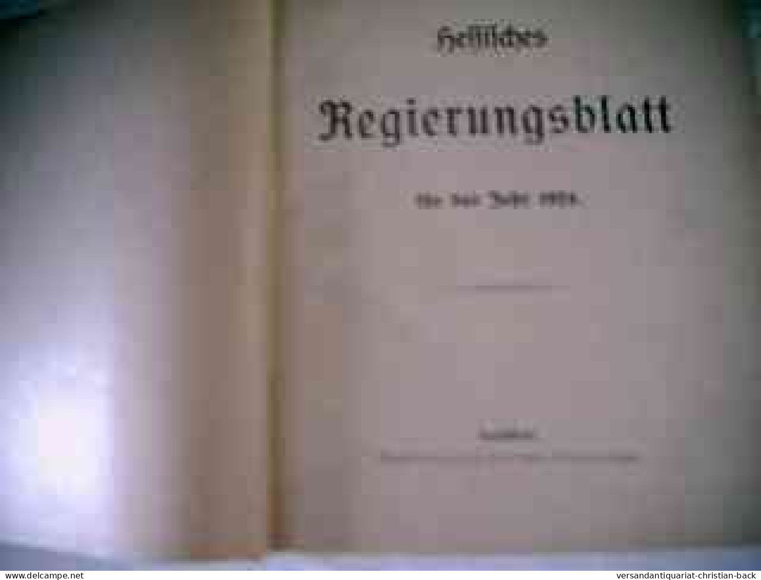 Hessisches Regierungsblatt Für Das Jahr 1924 - Droit