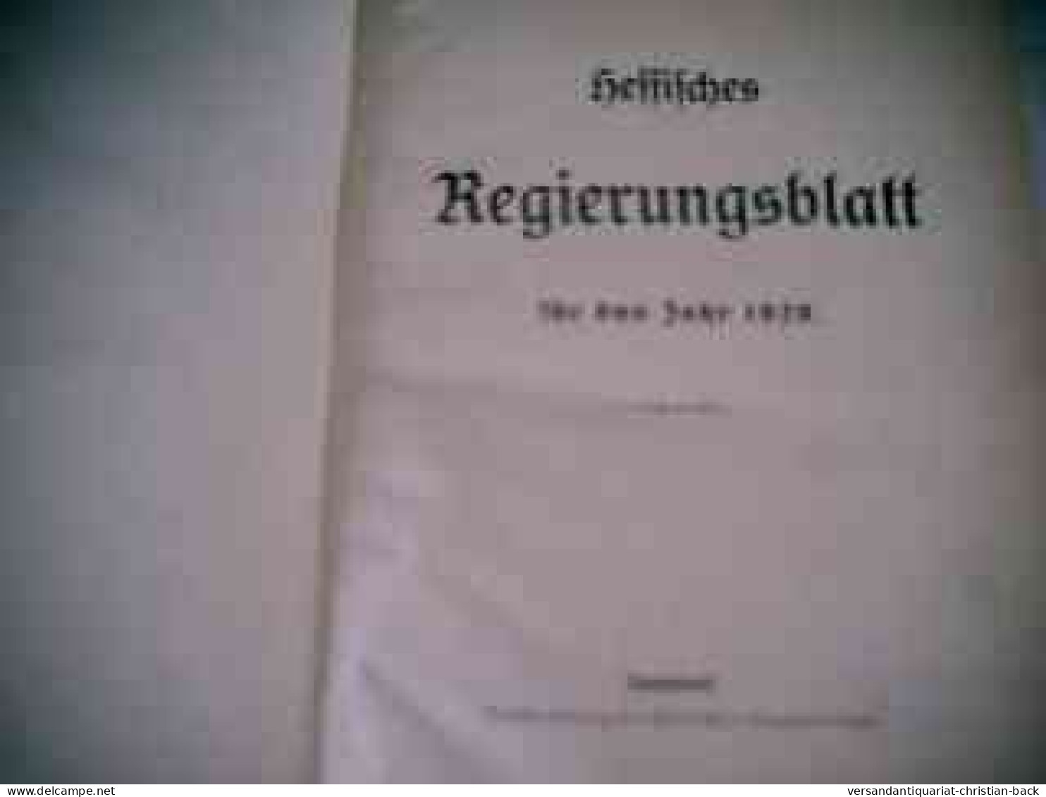 Hessisches Regierungsblatt Für Das Jahr 1929 - Rechten