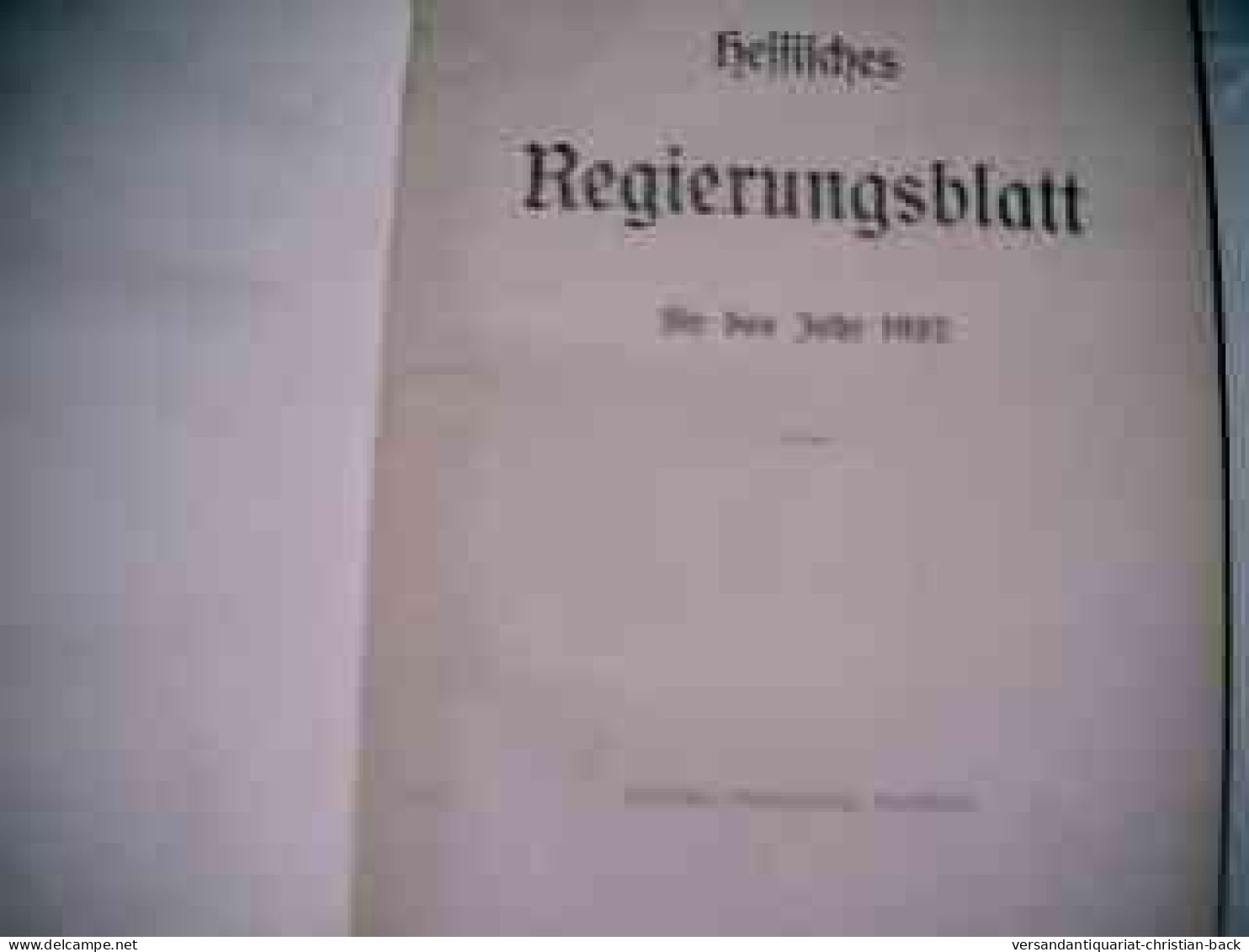 Hessisches Regierungsblatt Für Das Jahr 1937 - Diritto