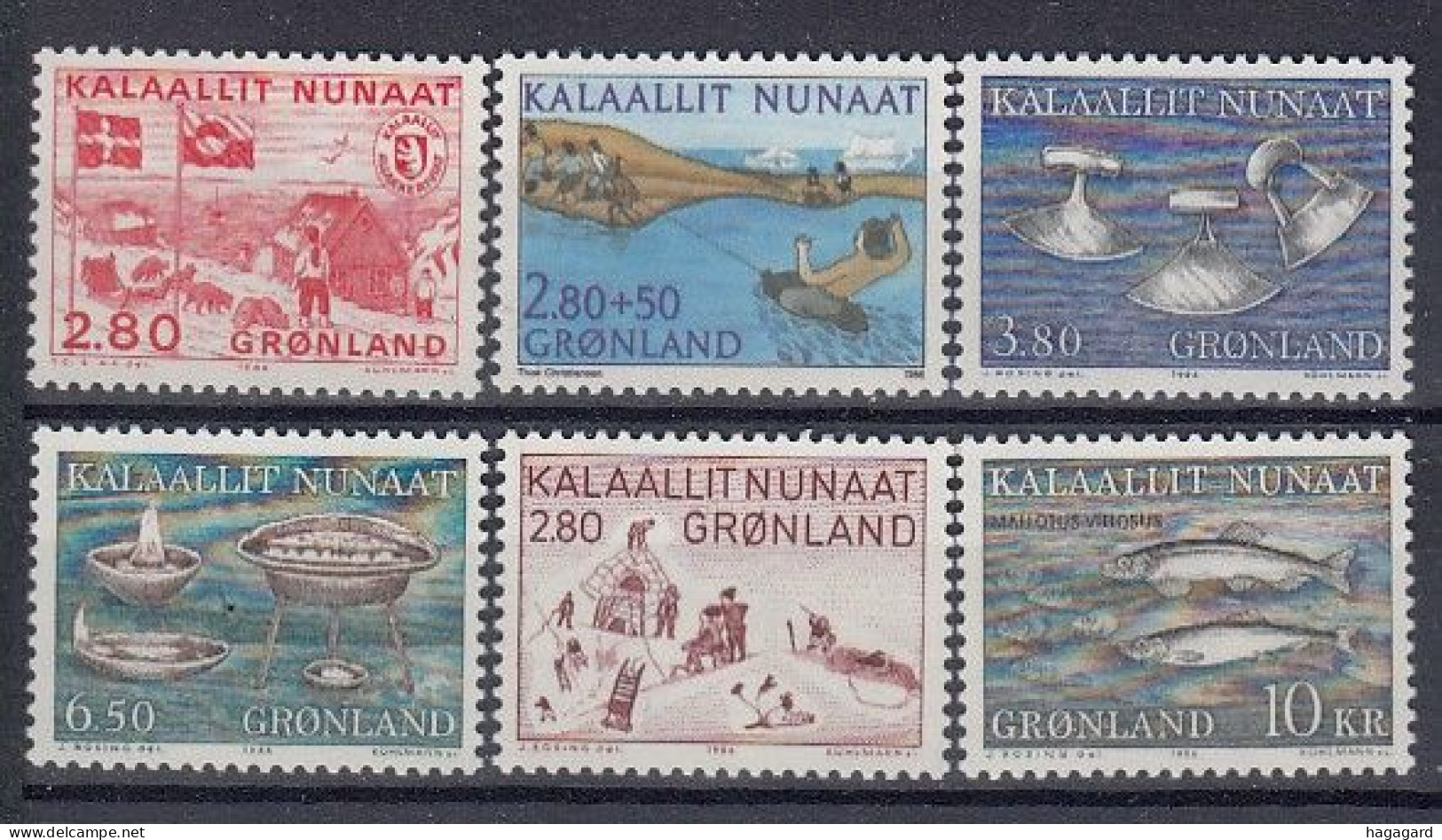 G2209. Greenland 1986. Complete Year Set. Michel 163-68. (10.20€). MNH(**) - Annate Complete