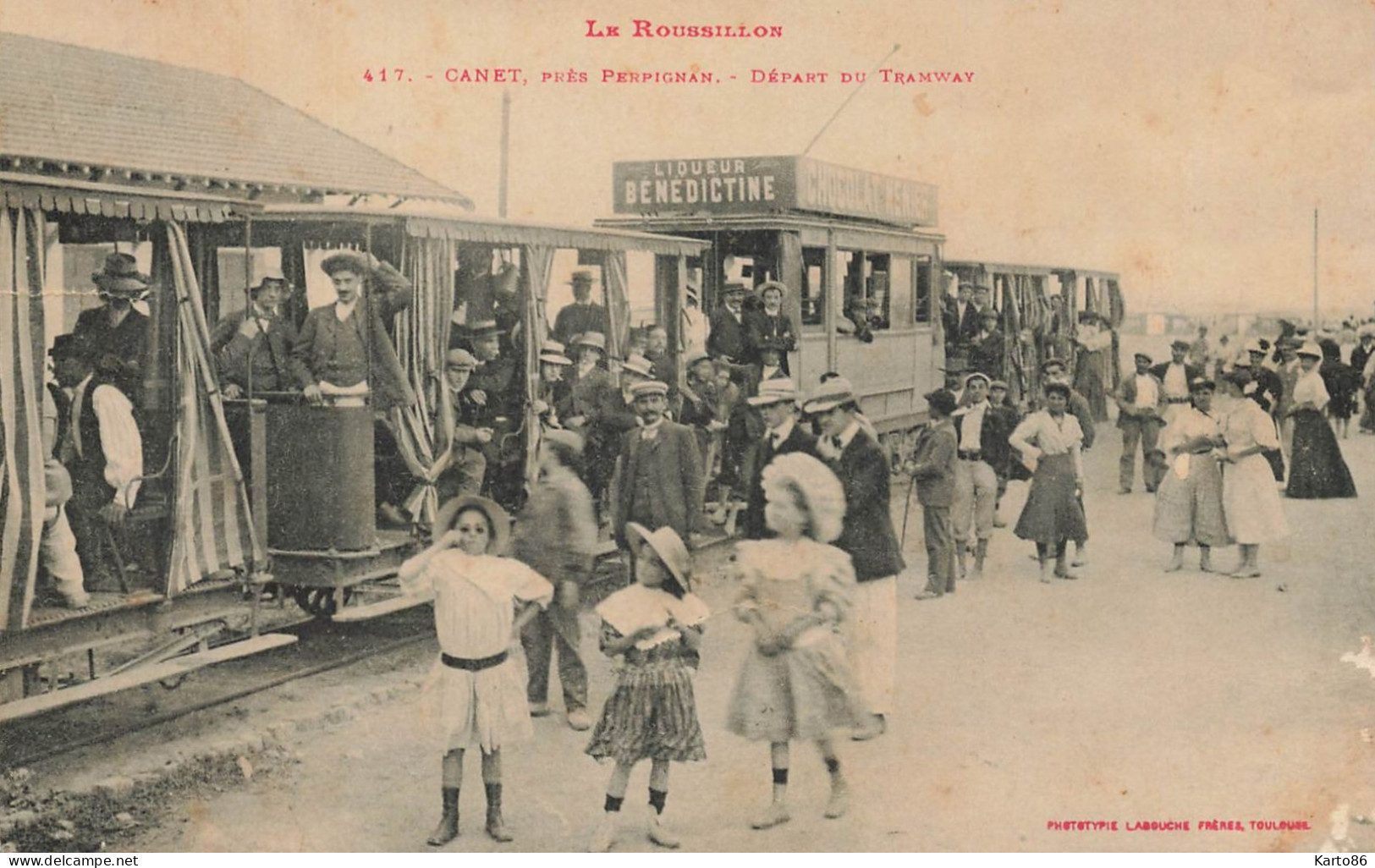 Canet * Départ Du Tramway * Tram Ligne Chemin De Fer Pyrénées Orientales * Près Perpignan * Villageois - Canet En Roussillon