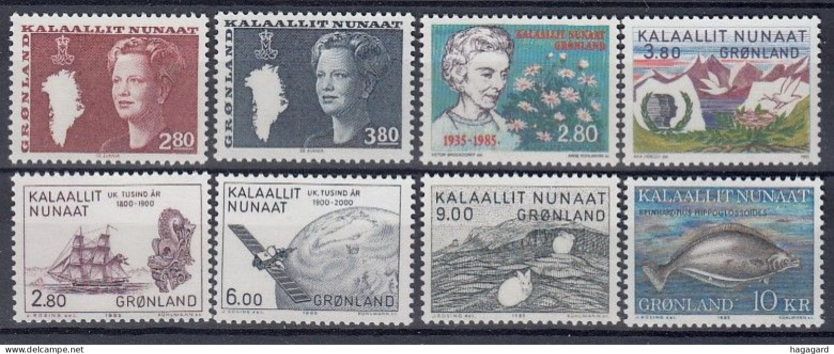 G2208. Greenland 1985. Complete Year Set. Michel 155-62. (15.10€). MNH(**) - Volledige Jaargang