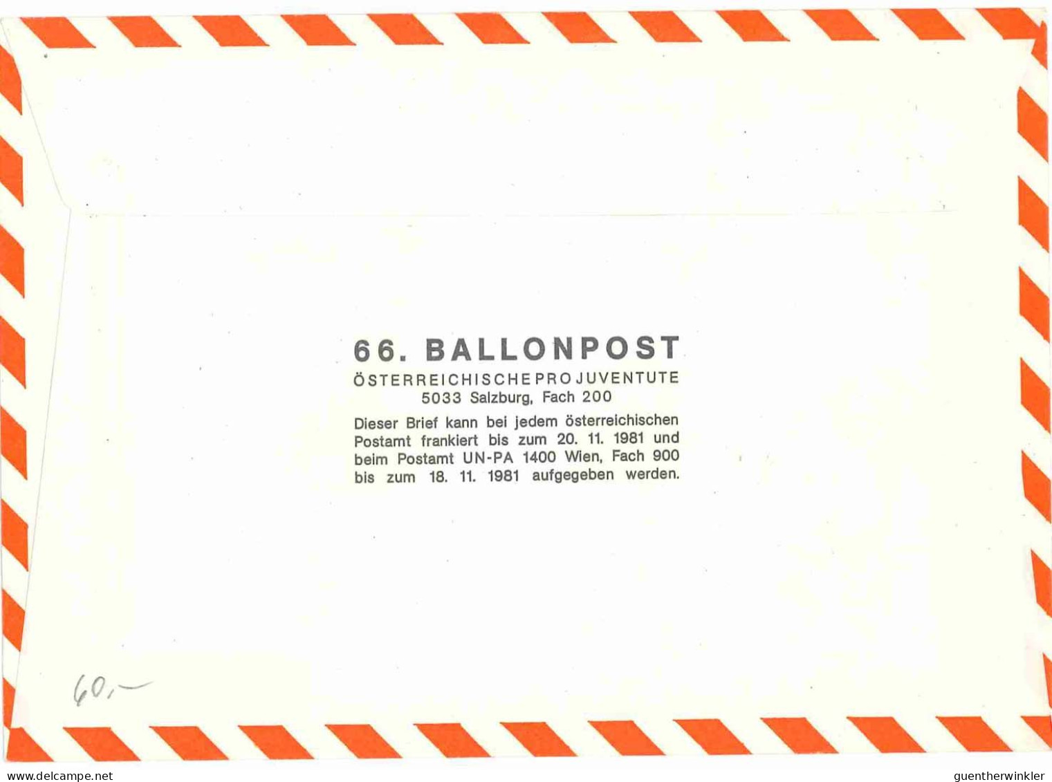 Regulärer Ballonpostflug Nr. 66a Der Pro Juventute [RBP66.] - Balloon Covers