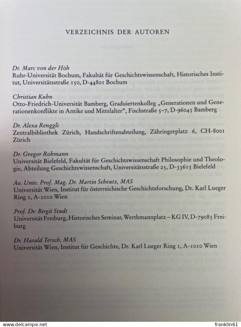 Haus- Und Familienbücher In Der Städtischen Gesellschaft Des Spätmittelalters Und Der Frühen Neuzeit. - 4. Neuzeit (1789-1914)