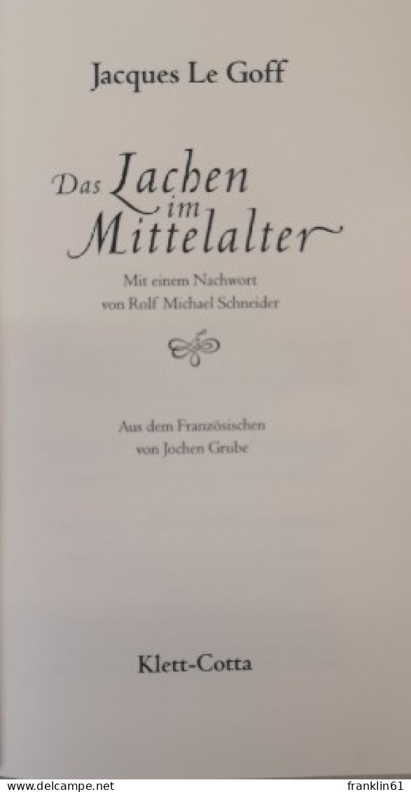 Das Lachen Im Mittelalter. - 4. Neuzeit (1789-1914)