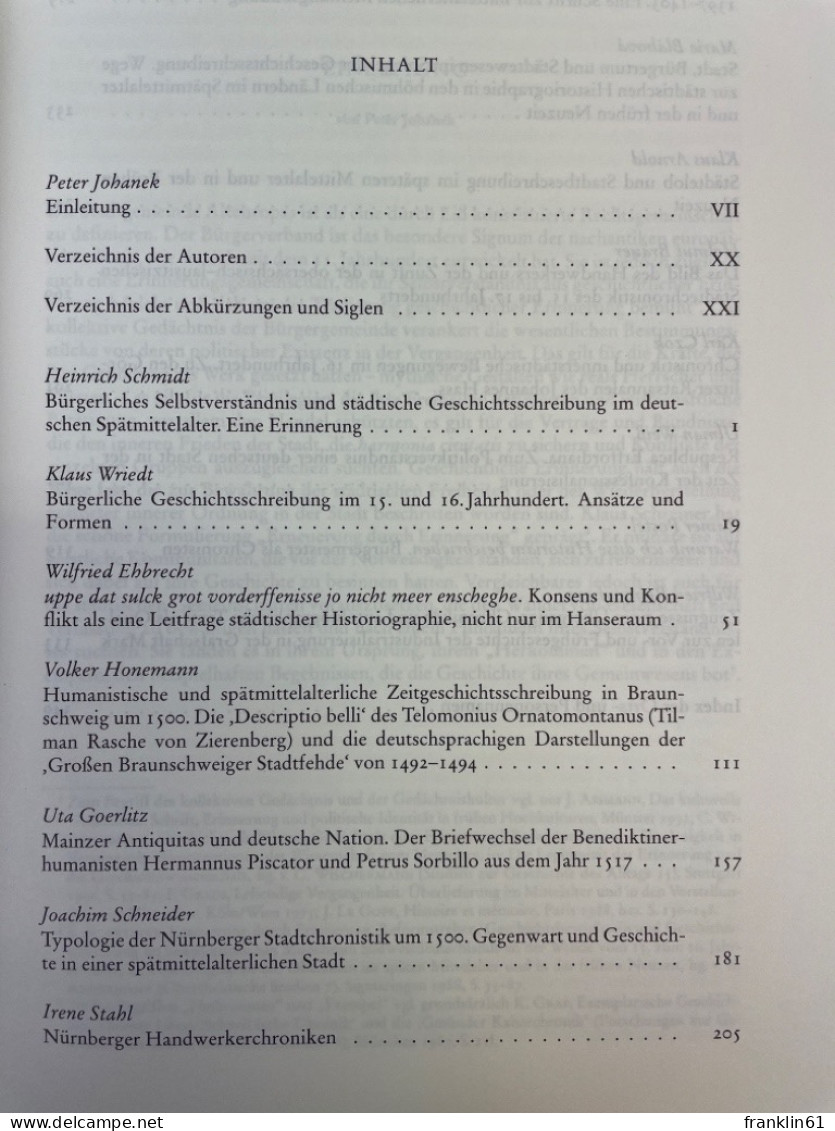 Städtische Geschichtsschreibung Im Spätmittelalter Und In Der Frühen Neuzeit. - 4. Neuzeit (1789-1914)