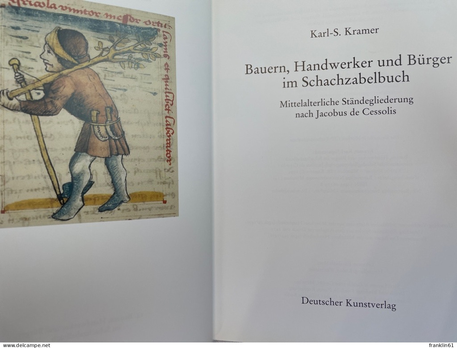 Bauern, Handwerker Und Bürger Im Schachzabelbuch : Mittelalterliche Ständegliederung Nach Jacobus De Cessoli - 4. Neuzeit (1789-1914)