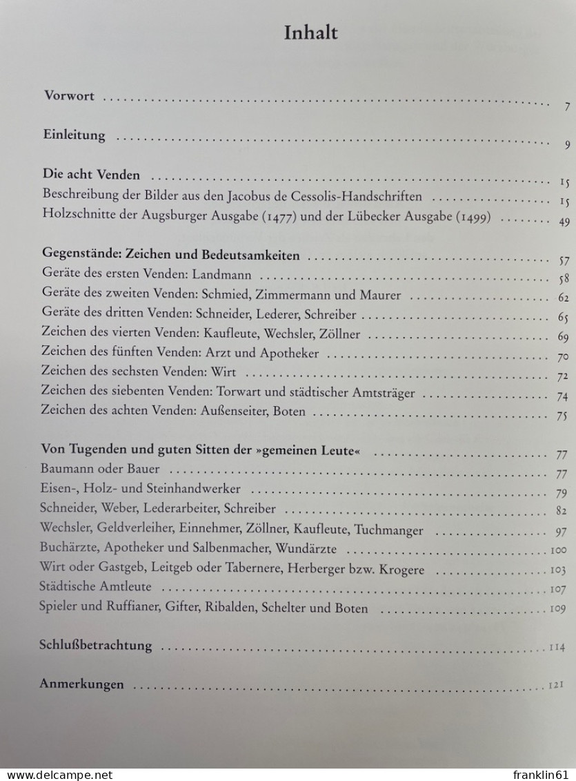 Bauern, Handwerker Und Bürger Im Schachzabelbuch : Mittelalterliche Ständegliederung Nach Jacobus De Cessoli - 4. Neuzeit (1789-1914)