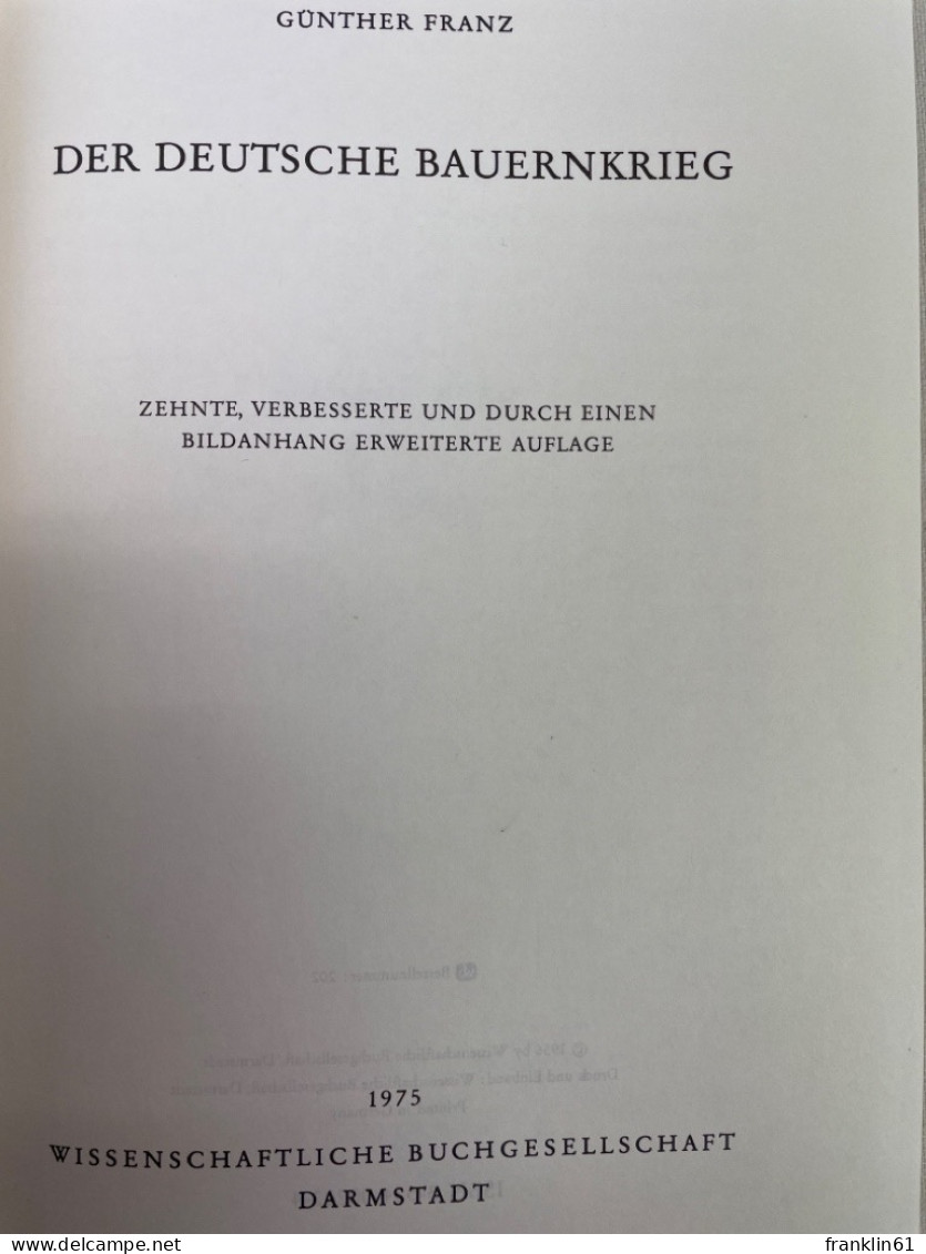 Der Deutsche Bauernkrieg; [Hauptband]. - 4. Neuzeit (1789-1914)